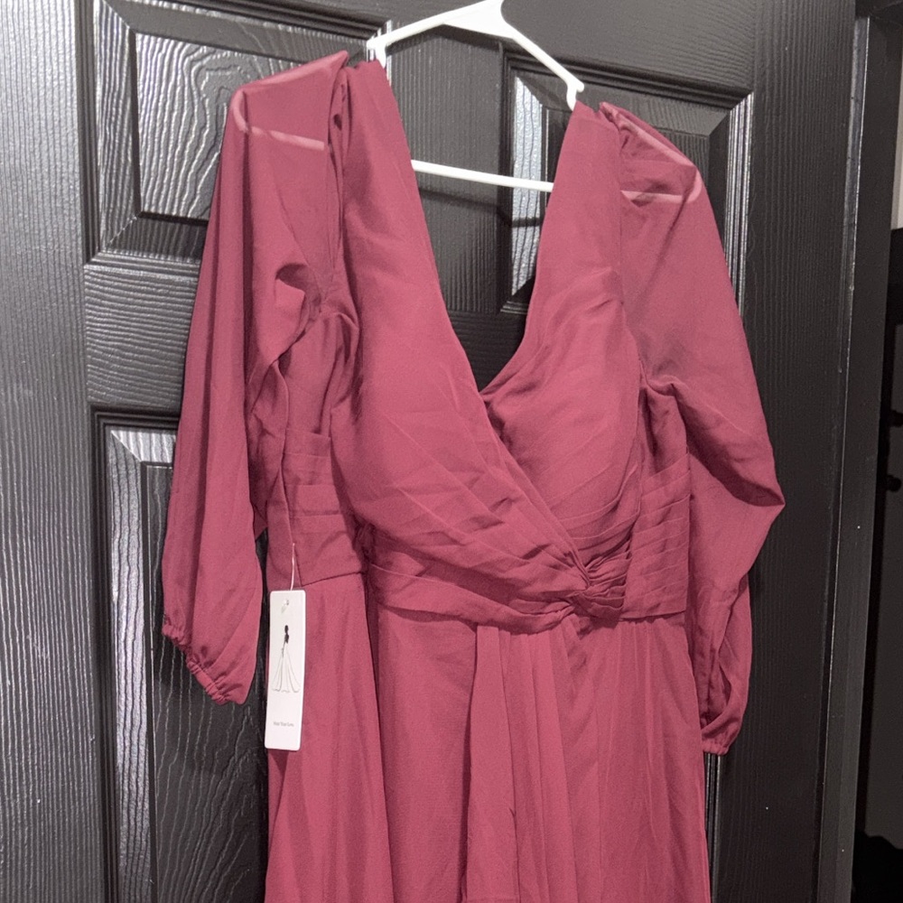 Elegant Burgundy Wrap Dress